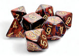 Chessex: Scarab Mega-Hedral Blue Blood/Gold 7-Die Set