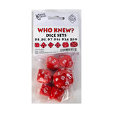 Who Knew? Dice Set (Red/White)