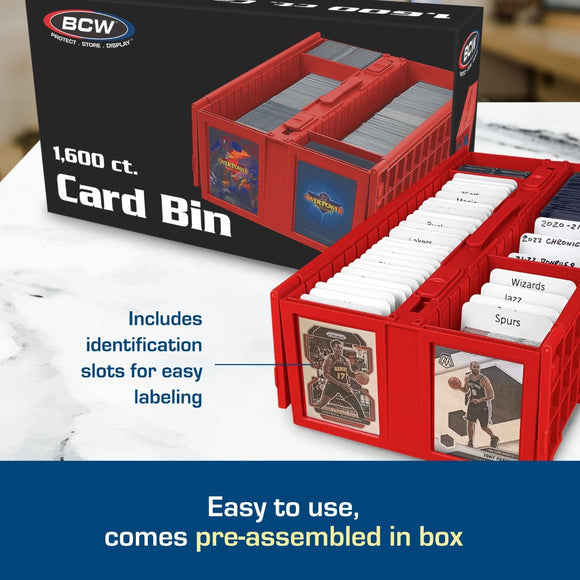 BCW Supplies: 1600-CT Card Bin Red