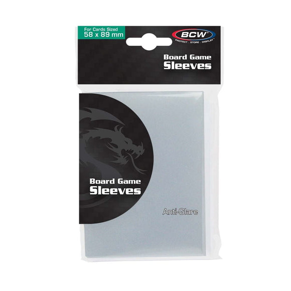 1 pack of 50 BCW 58mmX89mm Anti-Glare Clear Standard Chimera Sized Board Game Card Sleeves