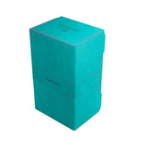 Gamegenic Stronghold 200+ XL Convertible Deck Box - Double-Sleeved Card Storage, Holds up to 200 Cards, Card Game Protector with Accessories Drawer, Nexofyber Surface, Teal/Pink Color, Made