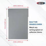 BCW Graded Card Bin Partitions - Gray | Dividers Graded Card Bin Only | Supports and Organizes PSA, BGS, SGC, and CSG Slabs | 12 Pack of Card Storage Dividers