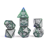Dungeons & Dragons: D&D Adventure Dice: Bard - Blue & Green -15pc RPG Set, Class Symbols, Roleplaying Game Accessory, Sirius Dice, Officially Licensed