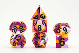 FanRoll/Metallic Dice Games Rubber Dice Poly Set - Lesbian Flag w/Black (7) New