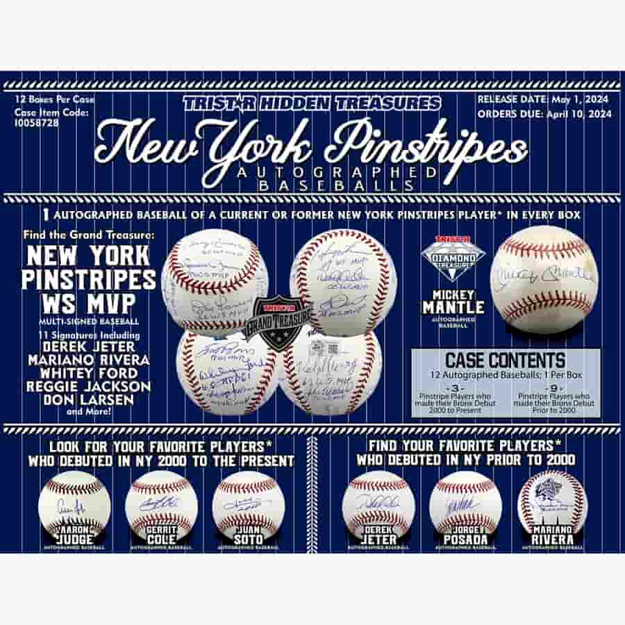 2024 Tristar Hidden Treasures New York Pinstripes Autographed Baseballs