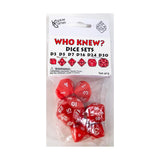 Who Knew? Dice Set (Red/White)