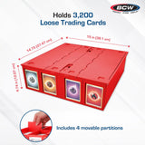BCW SUPPLIES: 3200-CT CARD BIN RED (1-CCB-3200-RED)