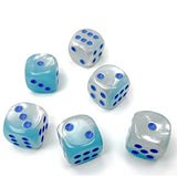 Chessex Gemini Pearl Turquoise-White/blue 16mm d6 Dice Block