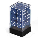 Chessex Dice d6: Opaque Blue / White - Set of 12