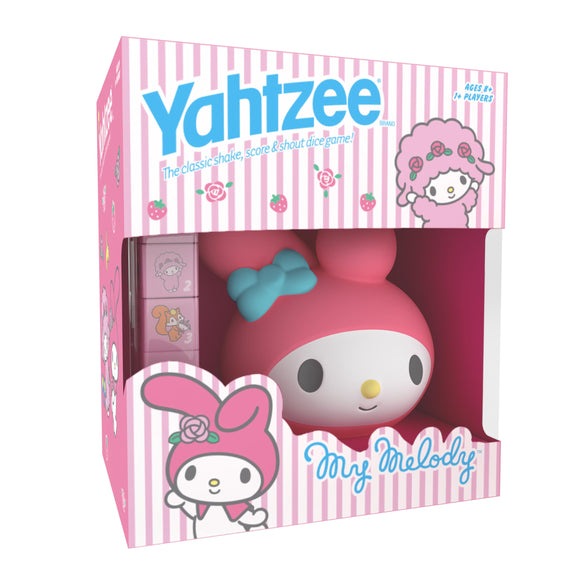 Yahtzee: My Melody Dice Game, Collectible Hello Kitty & Friends Dice Cup Featuring Adorable Artwork, Classic Game Based on Hello Kitty & Friends Favorite, Officially Licensed Sanrio Game & Merchandise