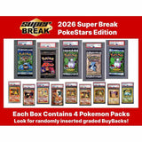 2026 Super Break Pokestars 4 Packs Per Box