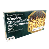 Wooden Folding Chess/Checkers/Backgammon Set 40cm
