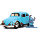 Jada Toys Disney Lilo and Stitch 1:32 Volkswagen Beetle Die-cast Car w/ 1.65" Stitch Figure, Toys for Kids and Adults