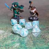 FanRoll 16mm Resin Poly DND Dice Set: Snowflake Dice, Role Playing Game Dice for Dungeons and Dragons