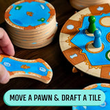 Fountains Board Game, Competitive Tile-Laying Strategy Game, Stunning Art Nouveau Aesthetic, 1-5 Players, Unique 3D Stacking & Drafting, Family & Gamer-Friendly, Ages 10+, 30-45+ Min Play Time