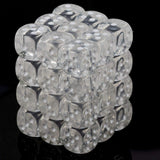 Dice 36 Clear w/white Translucent 12mm D6 Dice Block