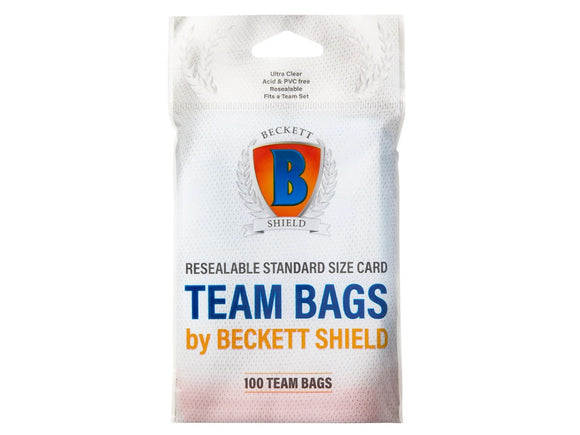 Beckett Shield Standard Size Card Sleeves Resealable Team Bags 100 Count