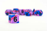 Sharp Edge Silicone Rubber Dice Set: Bisexual Pride
