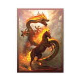 Dragon Shield | Matte Dual Art Sleeves | Fire Horse | 100 CT - Smooth & Tough Premium TCG Sleeves | Compatible with Pokemon, Flesh & Blood, One Piece & Magic The Gathering