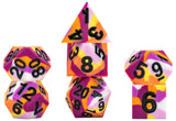 FanRoll/Metallic Dice Games Rubber Dice Poly Set - Lesbian Flag w/Black (7) New
