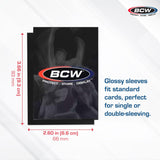 BCW Elite2 Matte Card Sleeves – Black | Crystal-Clear Front | Textured Back