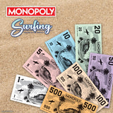Monopoly: Surfing Waves of The World Board Game – Buy, Sell, Trade Iconic Surf Spots Like Pipeline & Superbank, 6 Custom Beach-Themed Tokens, Family Game for Beach Sports Fans & Collectors, Ages 8+