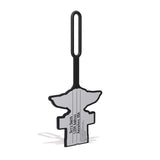 Lego Star Wars Silicone Luggage Tag - Smiling Grogu (52961) writable Surface on Back for ID Identification, Measures 6.5 inches Long, for Travel, Suitcase, Backpack