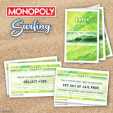 Monopoly: Surfing Waves of The World Board Game – Buy, Sell, Trade Iconic Surf Spots Like Pipeline & Superbank, 6 Custom Beach-Themed Tokens, Family Game for Beach Sports Fans & Collectors, Ages 8+