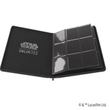 Star Wars Unlimited Zip-Up Album 18-Pocket - Officially Licensed Card Organizer for 360 Double-Sleeved Cards, Hexafyber Surface & Zipper Closure, Black Color, Made by Gamegenic