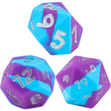 Gate Keeper Games & Dice: Anti-Stress Dice - Psionic Combat - 7pc RPG Set, Violet Purple & Cyan Blue Silicone Swirled, Role Playing Games Accessory