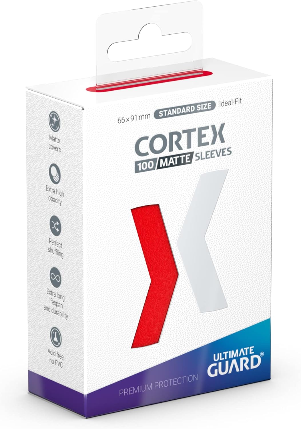 Cortex Sleeves: Standard Size Matte Red (100CT)