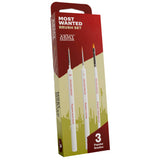 The Army Painter, Most Wanted Brush Set, Miniatures Paint Brush Set of 3 Wargamer Brushes: Small drybrush, Layering & Insane Detail - Quality Detail Brush Set Handmade in Europe
