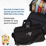 BCW Spectrum Board Game Bag - Black | Durable Duffle for 6-8 Board Games | Expandable Pockets & Storage | Comfortable Removable Shoulder Strap | Easy Top & Side Access