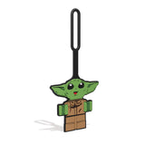 Lego Star Wars Silicone Luggage Tag - Smiling Grogu (52961) writable Surface on Back for ID Identification, Measures 6.5 inches Long, for Travel, Suitcase, Backpack