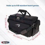 BCW Spectrum Board Game Bag - Black | Durable Duffle for 6-8 Board Games | Expandable Pockets & Storage | Comfortable Removable Shoulder Strap | Easy Top & Side Access
