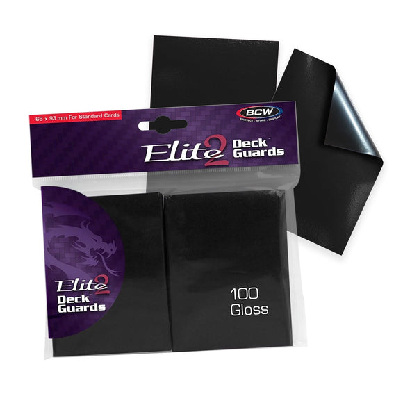 BCW Elite2 Matte Card Sleeves – Black | Crystal-Clear Front | Textured Back