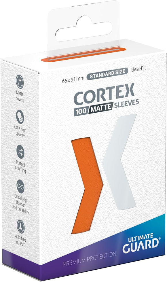 Cortex Sleeves: Standard Size Matte Orange (100CT)