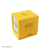 Gamegenic Star Wars Unlimited Twin Suns DECK POD - Premium Deck Box with UV-Protected Card Cases, Holds 100 Double-Sleeved Cards, Designed for the Star Wars Unlimited TCG, Yellow Color, Made