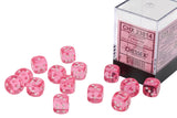 Translucent 12mm d6 Pink/White Dice Block (36)