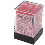 Translucent 12mm d6 Pink/White Dice Block (36)