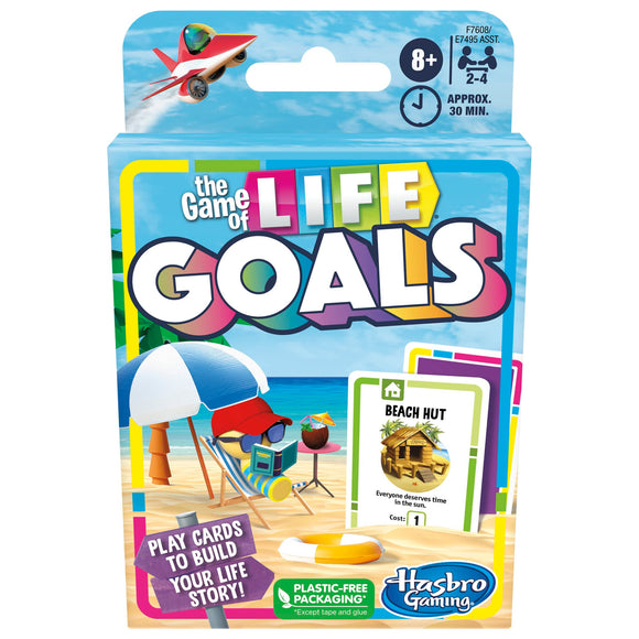 Hasbro Gaming The Game of Life Goals Card & Quick-Playing Family Game, 2-4 Players, Fun Summer Activities, Vacation Travel Essentials, Ages 8+