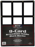 BCW Wall Mountable Trading Card Display Frame | 9 Card Screwdown Holder | Baseball Card Display Frame | High-Impact Crystal Clear Polystyrene | Ideal as a Baseball Card Frame Wall Display