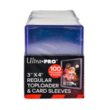 3" x 4" Clear Regular Toploaders and Soft Sleeves Bundle (100ct) for Standard Size Cards