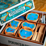 Fountains Board Game, Competitive Tile-Laying Strategy Game, Stunning Art Nouveau Aesthetic, 1-5 Players, Unique 3D Stacking & Drafting, Family & Gamer-Friendly, Ages 10+, 30-45+ Min Play Time