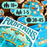 Fountains Board Game, Competitive Tile-Laying Strategy Game, Stunning Art Nouveau Aesthetic, 1-5 Players, Unique 3D Stacking & Drafting, Family & Gamer-Friendly, Ages 10+, 30-45+ Min Play Time