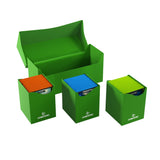 Gamegenic Triple Deck Holder 300+ XL - Compact Storage Solution for Three Decks or 300 Double-Sleeved Cards, Includes Three Removable Deck Holders, Green Color, Made