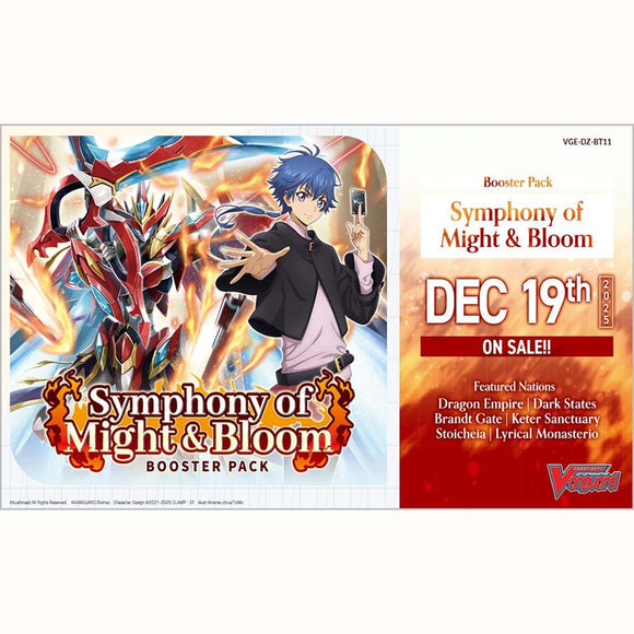 [PRE-ORDER] CARDFIGHT!! VANGUARD DIVINEZ: BOOSTER: BT11 SYMPHONY OF MIGHT AND BLOOM  DISPLAY (16CT) (Expected Release 12/19/25)