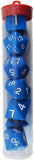 7-Set: Dice, Jumbo Tube (Blue/White)