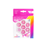 Candy-Like Series RPG Dice Set | Set of 7 Dice in a Variety of Sizes Designed for Roleplaying Games | Premium Quality Resin Dice with Beautiful Glitter Flakes | Raspberry Color | Made by Gamegenic