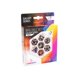 Galaxy Series Nebula RPG Dice Set | Set of 7 Dice in a Variety of Sizes Designed for Roleplaying Games | Premium Quality Resin Dice | Cosmic Glittering Design | Blue and Purple | Made by Gamegenic
